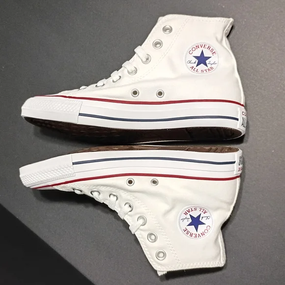 Converse Hightop Chuck Taylor All Star Unisex Optical White Sneakers - Picture 4 of 8